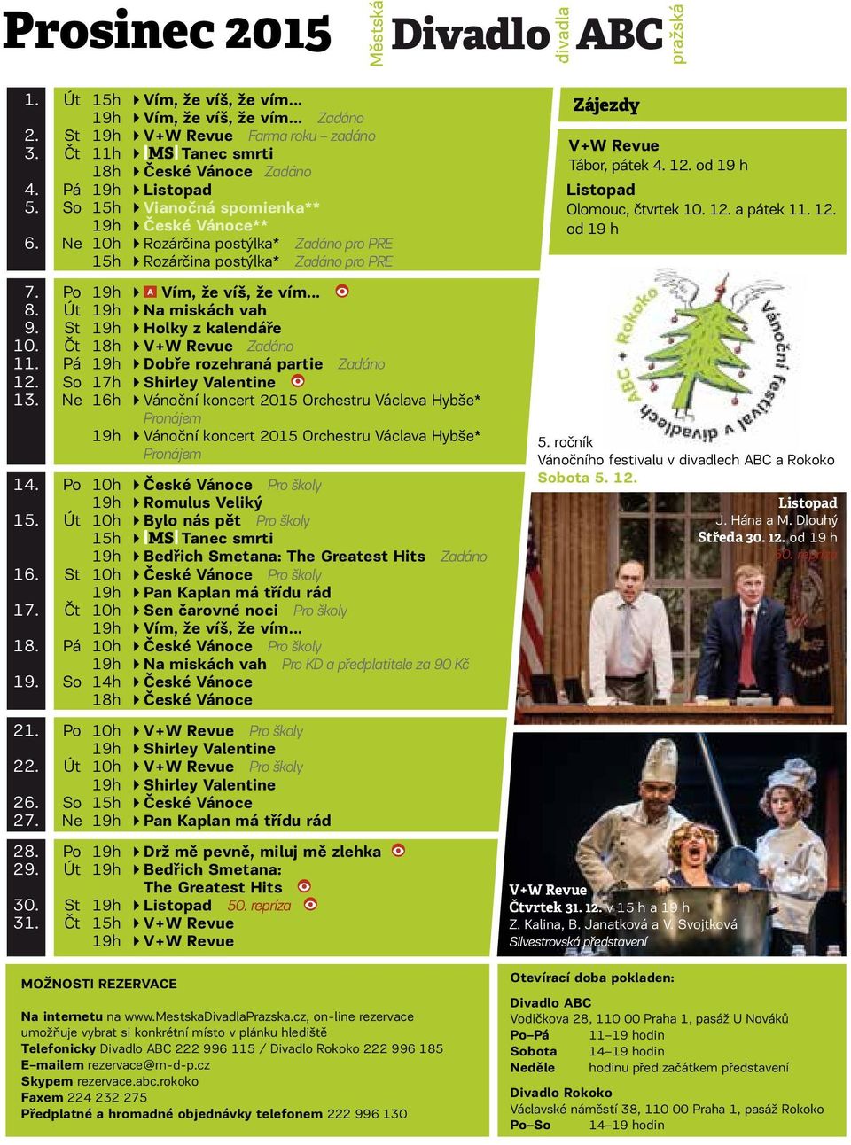 St 19h Holky z kalendáře 10. Čt 18h V+W Revue Zadáno 11. Pá 19h Dobře rozehraná partie Zadáno 12. So 17h Shirley Valentine 13.