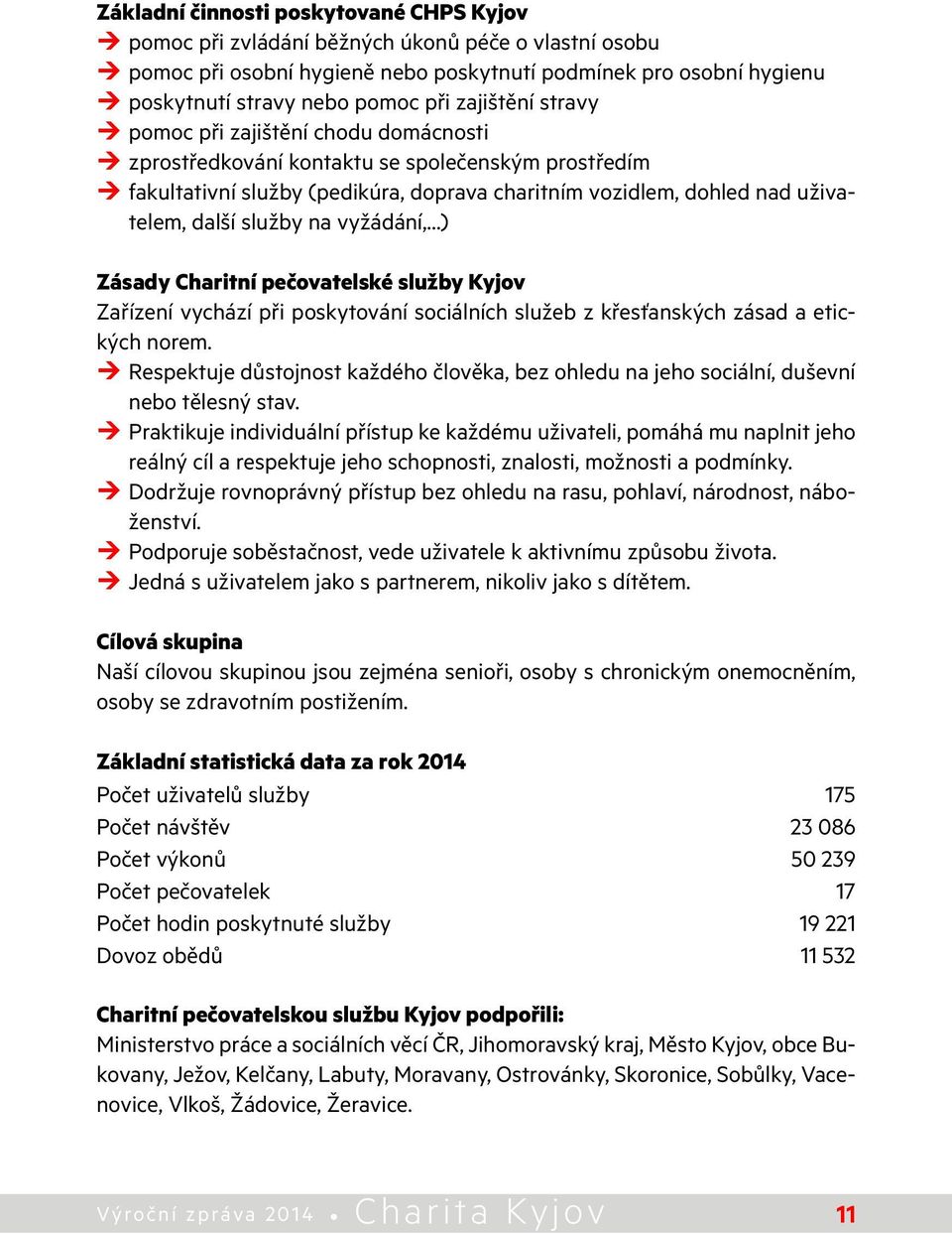 služby na vyžádání, ) Zásady Charitní pečovatelské služby Kyjov Zařízení vychází při poskytování sociálních služeb z křesťanských zásad a etických norem.