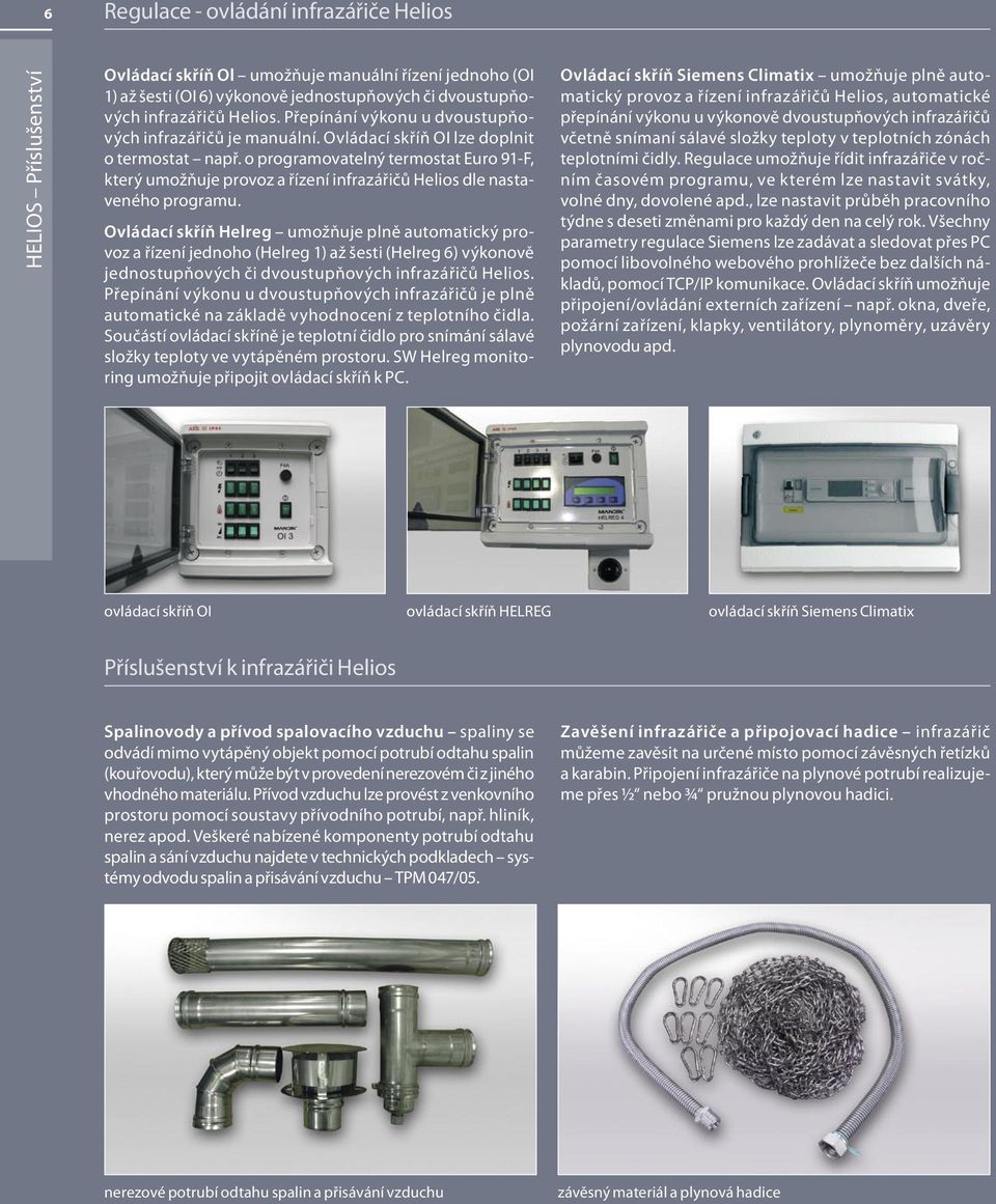 o programovatelný termostat Euro 91-F, který umožňuje provoz a řízení infrazářičů Helios dle nastaveného programu.
