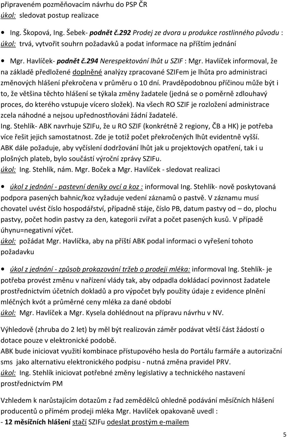 Havlíček informoval, že na základě předložené doplněné analýzy zpracované SZIFem je lhůta pro administraci změnových hlášení překročena v průměru o 10 dní.