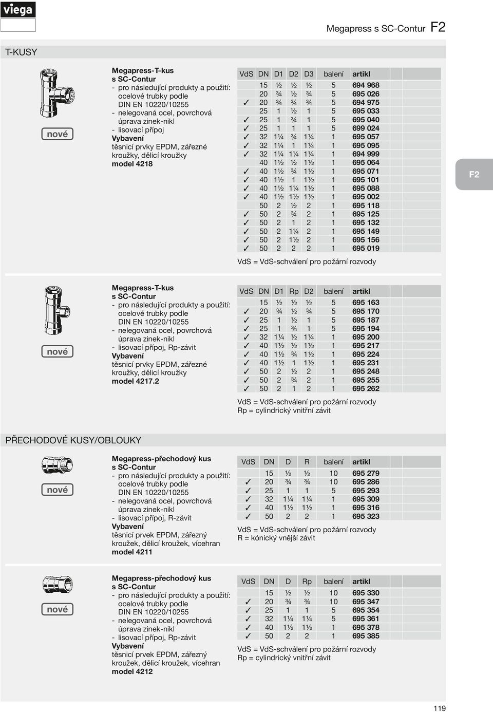 N Rp 0 3 0 0 0 ¼ ¼ 69 63 69 70 69 87 69 94 69 00 69 7 69 4 69 3 69 48 69 69 6 Rp = cylindrický vnitřní závit Přechodové kusy/oblouky Megapress-přechodový kus N R 0 69 79 0 0 69 86 69 93 IN EN 00/0 3