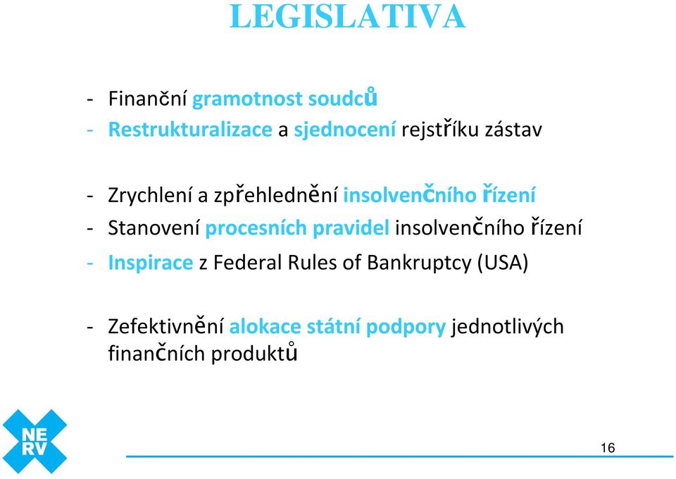 procesních pravidel insolvenčního řízení - Inspirace z Federal Rules of