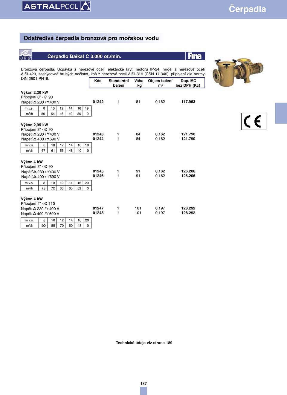 Čerpadla. Samonasávací čerpadla plastová. Čerpadlo Columbia - PDF Stažení  zdarma