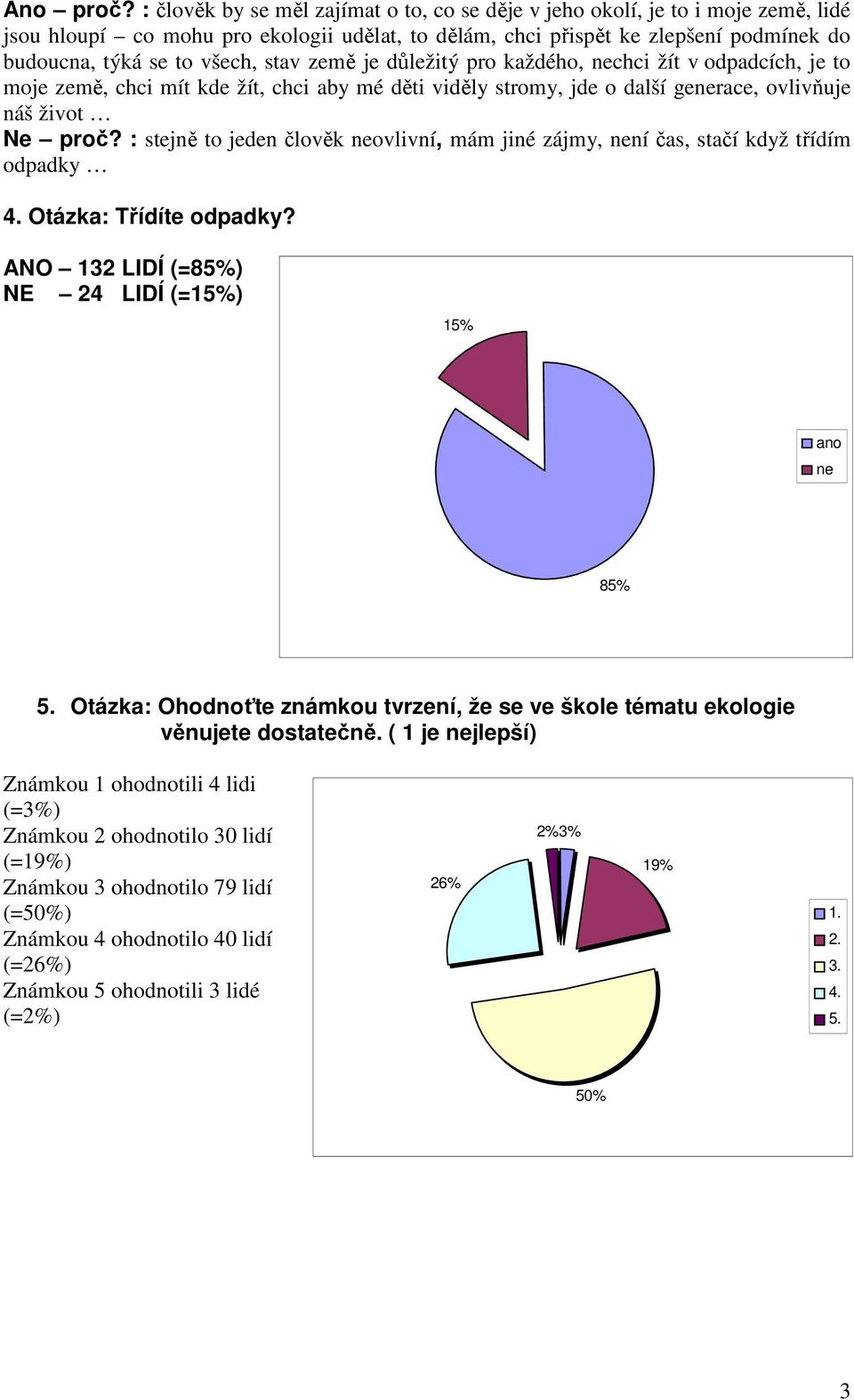 stav země je důležitý pro každého, chci žít v odpadcích, je to moje země, chci mít kde žít, chci aby mé děti viděly stromy, jde o další gerace, ovlivňuje náš život Ne proč?