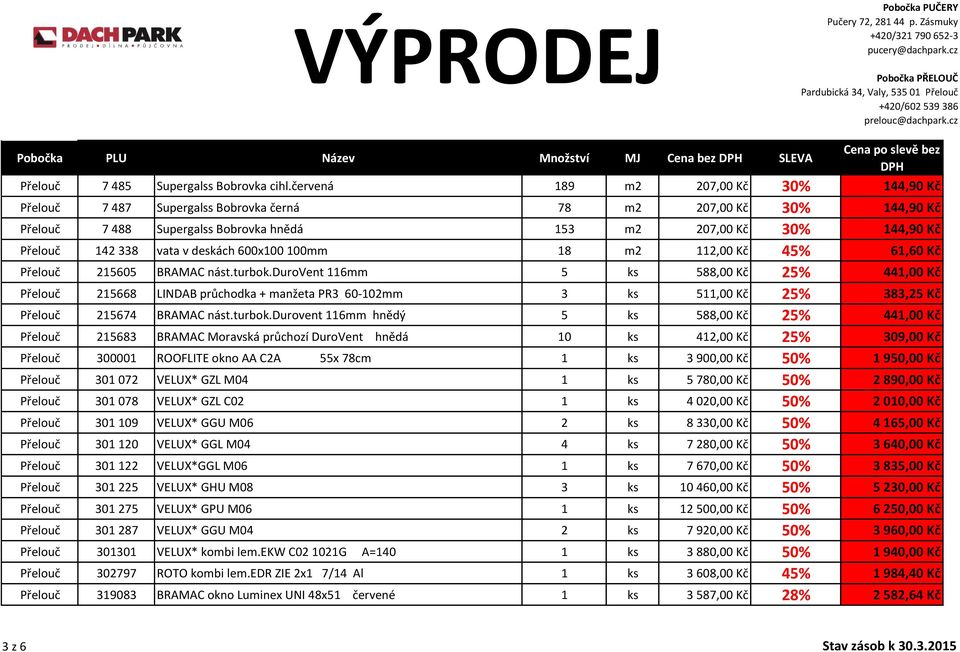 vata v deskách 600x100 100mm 18 m2 112,00 Kč 45% 61,60 Kč Přelouč 215605 BRAMAC nást.turbok.