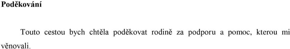 chtěla poděkovat
