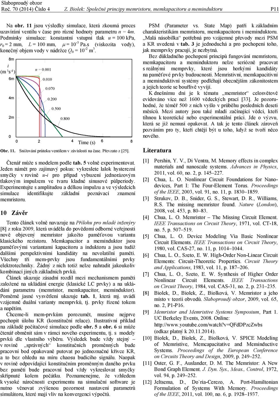 200 0.500 0.800 0 2 4 6 8 Tme (s) Obr. 11. Snžování průtok ventlem v závslost na čase. Převzato z [25]. Čtenář může s modelem podle tab. 5 volně expermentovat.