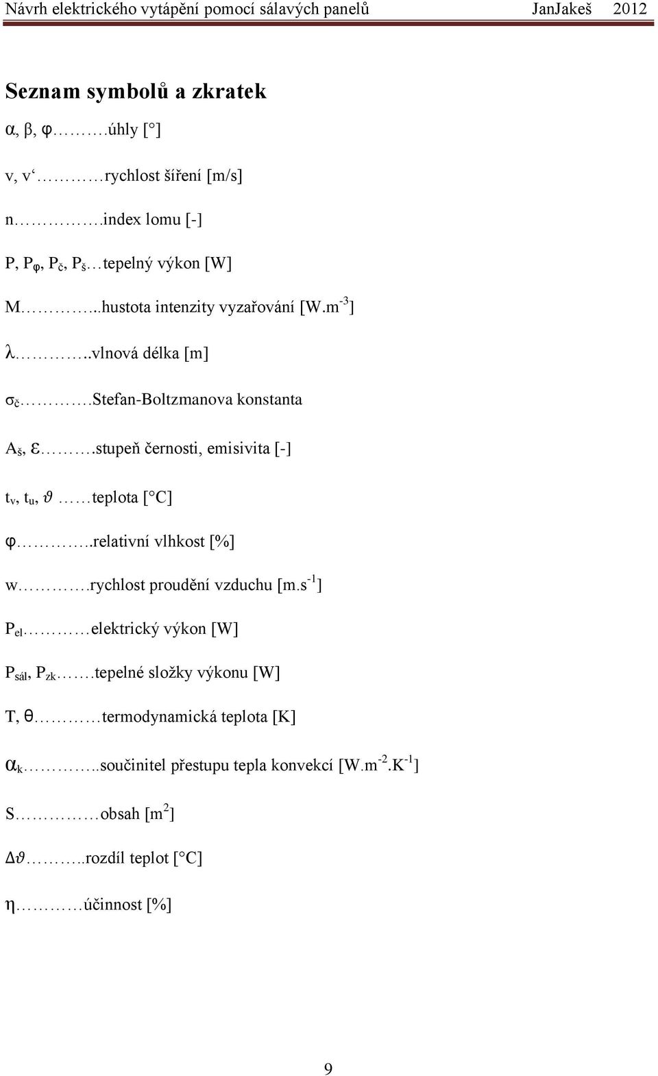 stupeň černosti, emisivita [-] t v, t u, teplota [ C] φ..relativní vlhkost [%] w.rychlost proudění vzduchu [m.