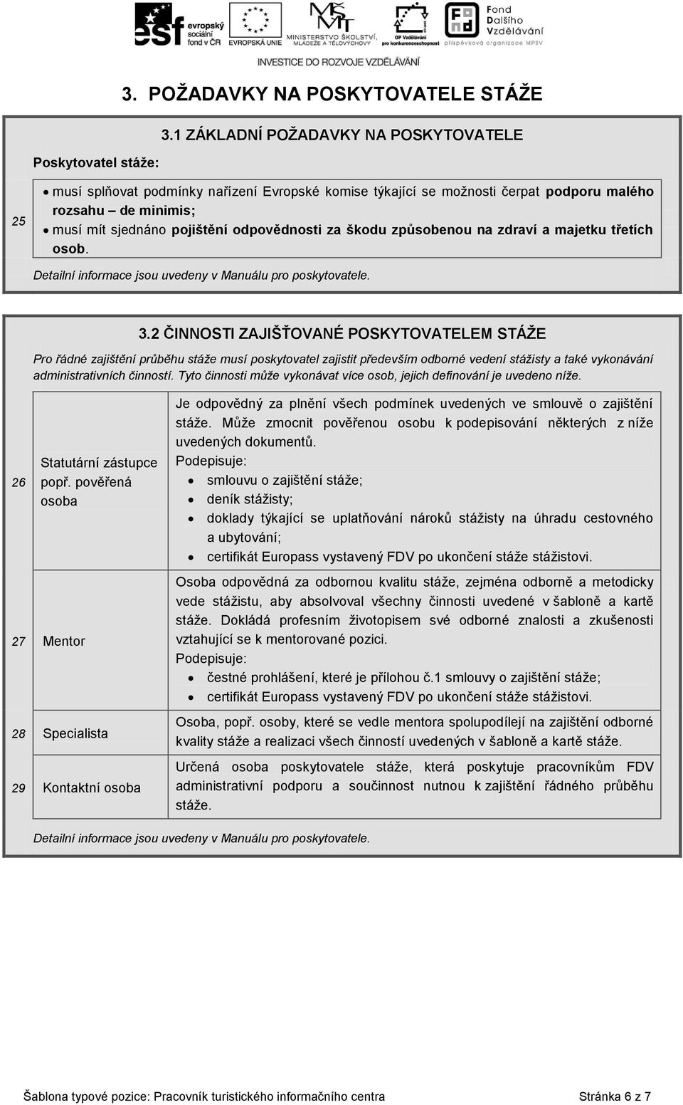 škodu způsobenou na zdraví a majetku třetích osob. Detailní informace jsou uvedeny v Manuálu pro poskytovatele. 3.