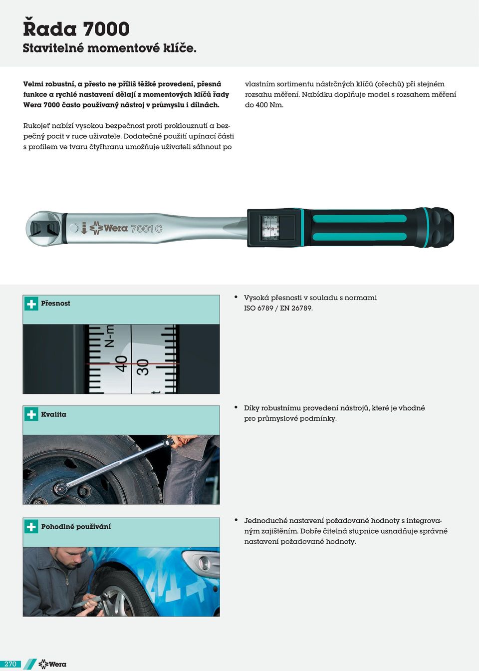vlastním sortimentu nástrčných klíčů (ořechů) při stejném rozsahu měření. Nabídku doplňuje model s rozsahem měření do 400.