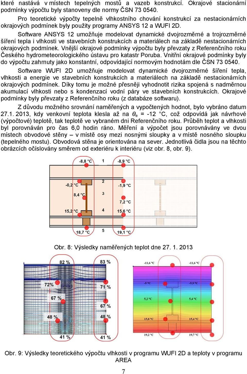 Software ANSYS 12 umožňuje modelovat dynamické dvojrozměrné a trojrozměrné šíření tepla i vlhkosti ve stavebních konstrukcích a materiálech na základě nestacionárních okrajových podmínek.