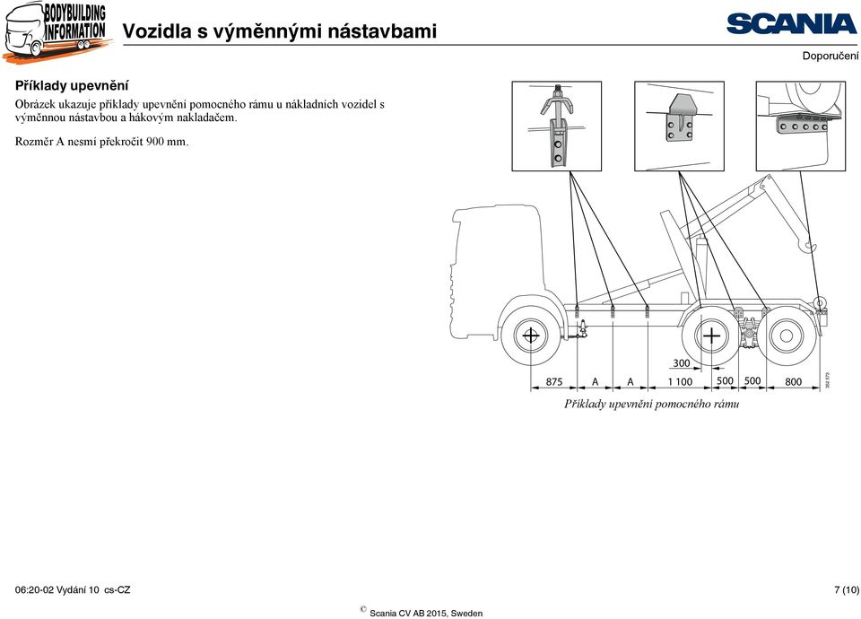 Rozměr A nesmí překročit 900 mm.