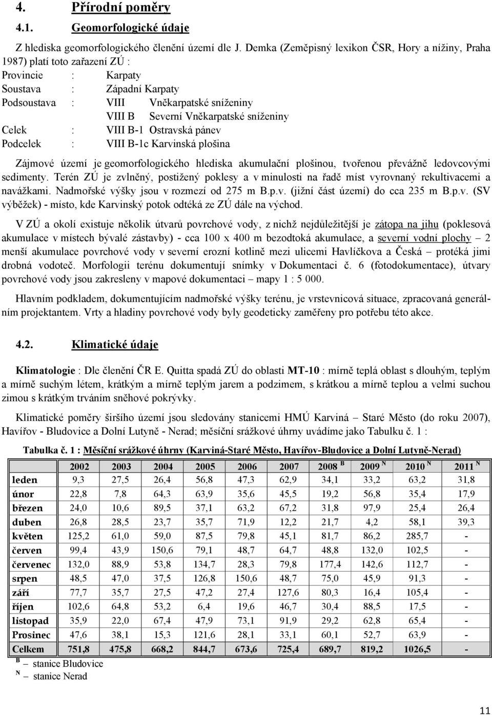 sníženiny Celek : VIII B-1 Ostravská pánev Podcelek : VIII B-1c Karvinská plošina Zájmové území je geomorfologického hlediska akumulační plošinou, tvořenou převážně ledovcovými sedimenty.
