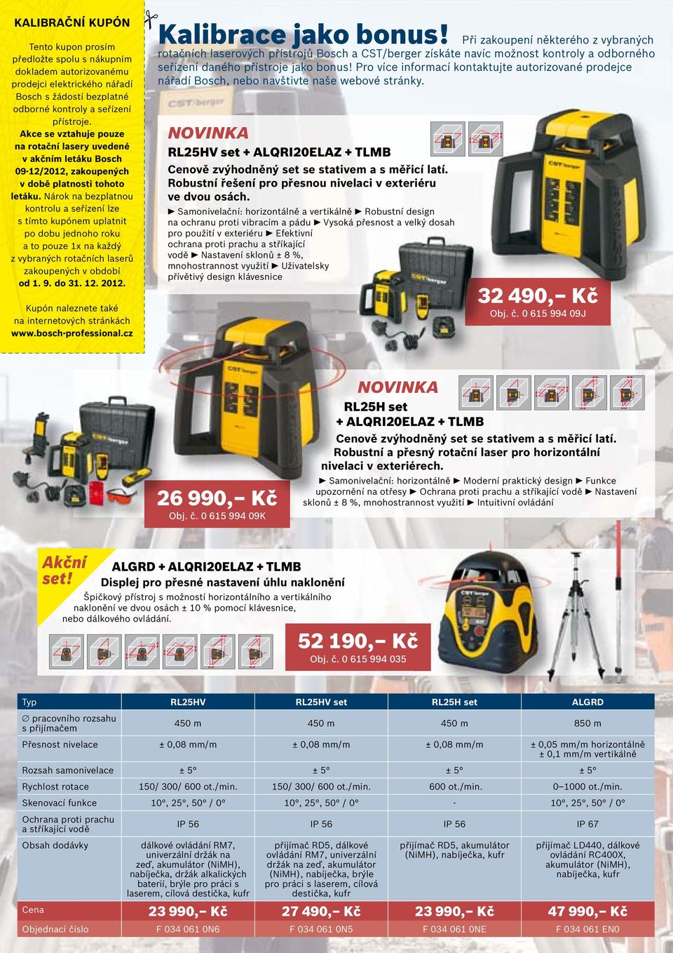 Nárok na bezplatnou kontrolu a seřízení lze s tímto kupónem uplatnit po dobu jednoho roku a to pouze 1x na každý z vybraných rotačních laserů zakoupených v období od 1. 9. do 31. 12. 2012.