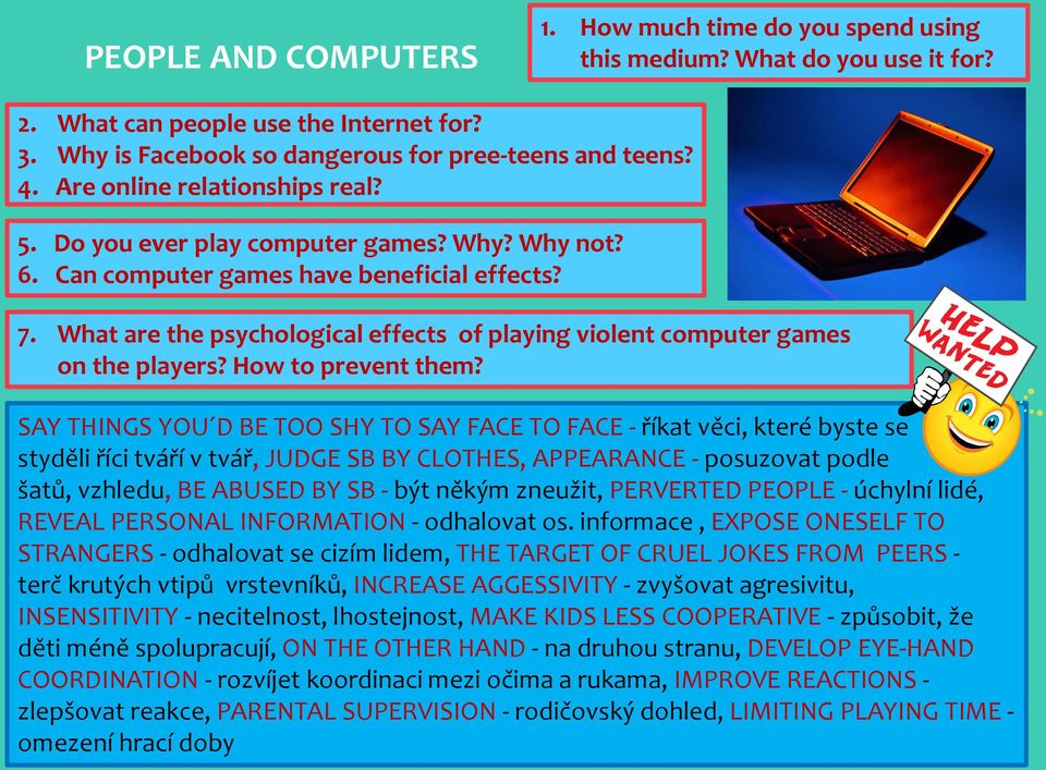 What are the psychological effects of playing violent computer games on the players? How to prevent them?