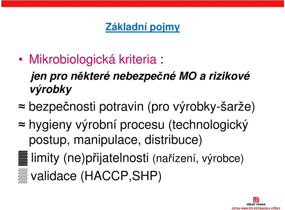 výrobky-šarže) hygieny výrobní procesu (technologický postup,