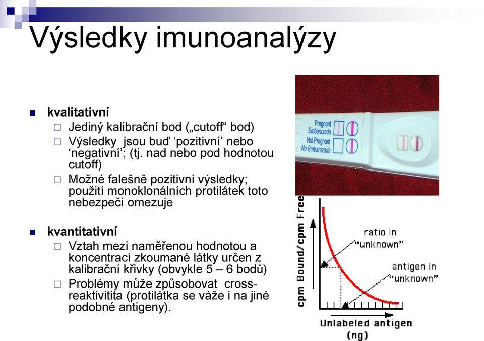 nad nebo pod hodnotou cutoff) Možné falešně pozitivní výsledky; použití monoklonálních protilátek toto nebezpečí