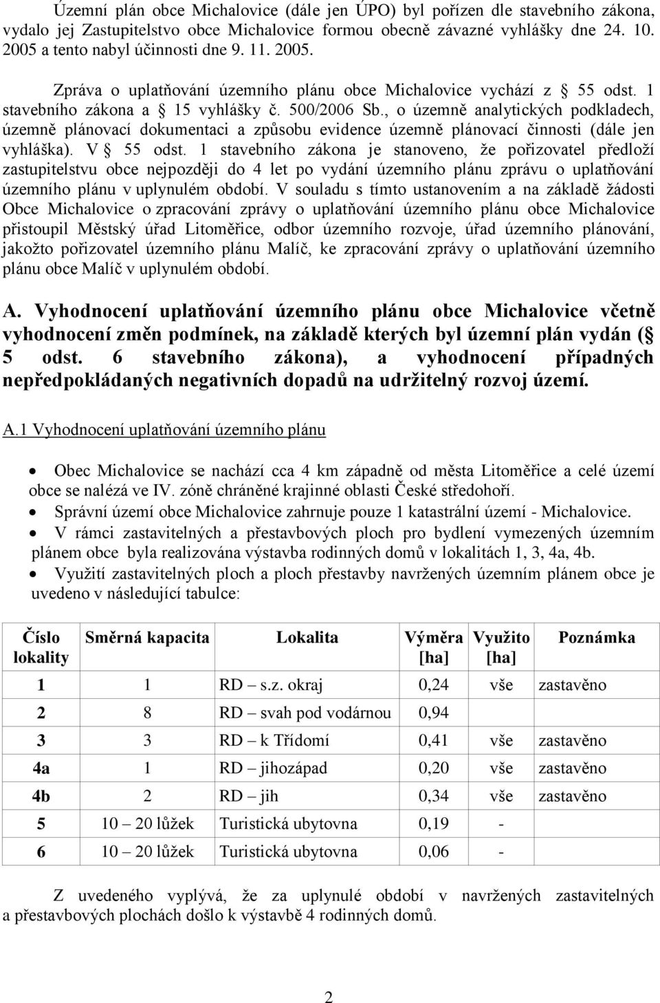 , o územně analytických podkladech, územně plánovací dokumentaci a způsobu evidence územně plánovací činnosti (dále jen vyhláška). V 55 odst.