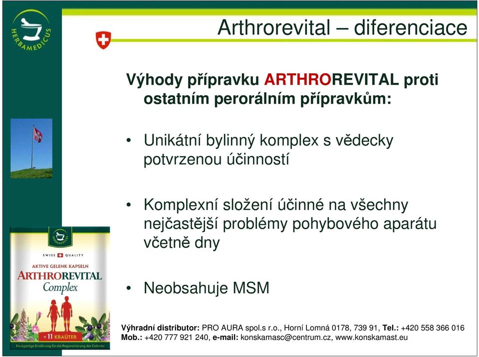 vědecky potvrzenou účinností Komplexní složení účinné na