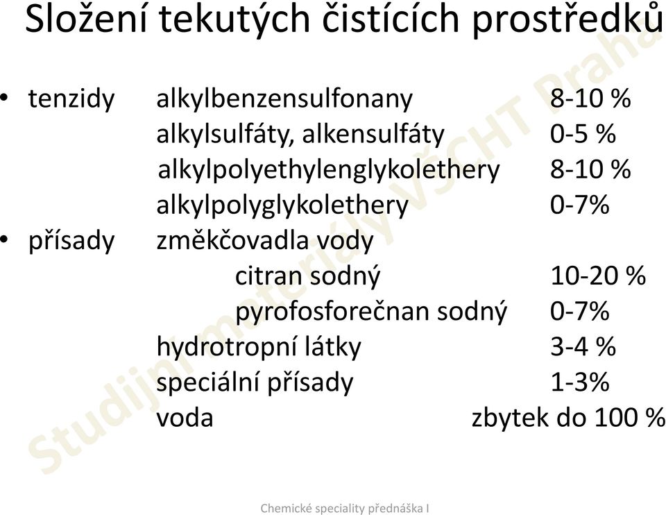 alkylpolyglykolethery 0-7% přísady změkčovadla vody citran sodný 10-20 %