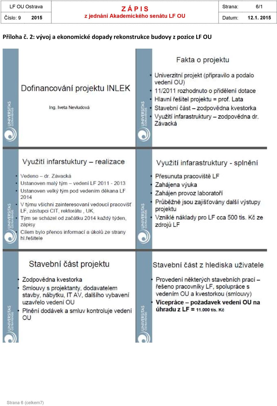 dopady rekonstrukce budovy