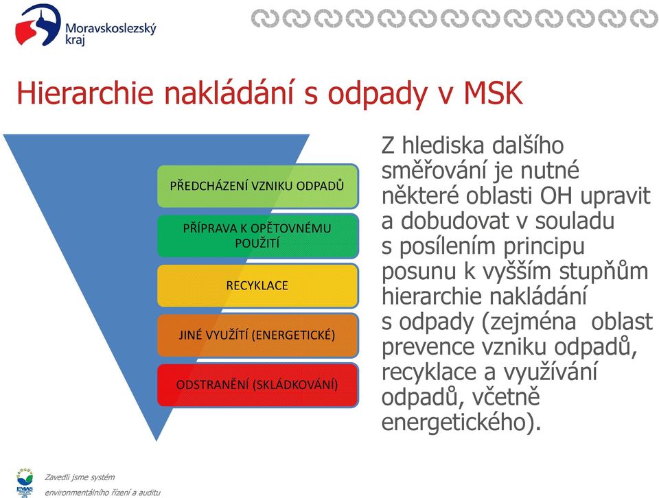 oblasti OH upravit a dobudovat v souladu s posílením principu posunu k vyšším stupňům hierarchie