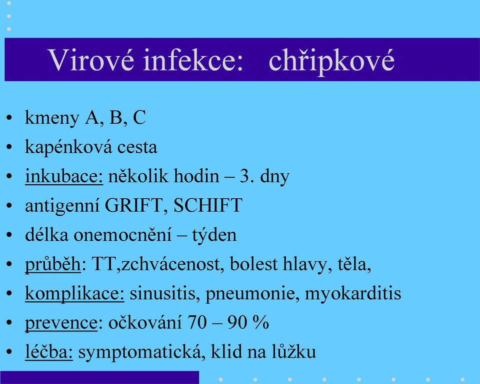 dny antigenní GRIFT, SCHIFT délka onemocnění týden průběh: