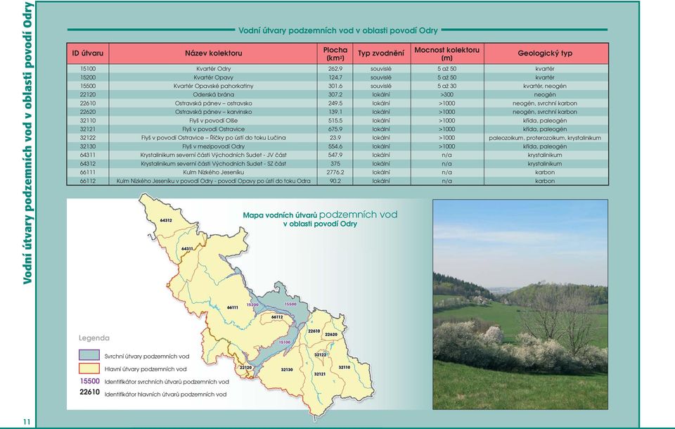 6 souvislé 5 až 30 kvartér, neogén 22120 Oderská brána 307.2 lokální >300 neogén 22610 Ostravská pánev ostravsko 249.5 lokální >1000 neogén, svrchní karbon 22620 Ostravská pánev karvinsko 139.