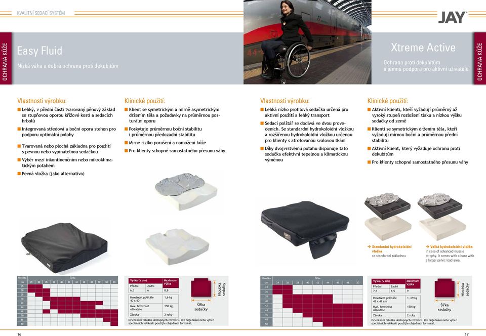 pro podporu optimální polohy n Tvarovaná nebo plochá základna pro použití s pevnou nebo vypínatelnou sedačkou n Výběr mezi inkontinenčním nebo mikroklimatickým potahem n Klient se symetrickým a mírně
