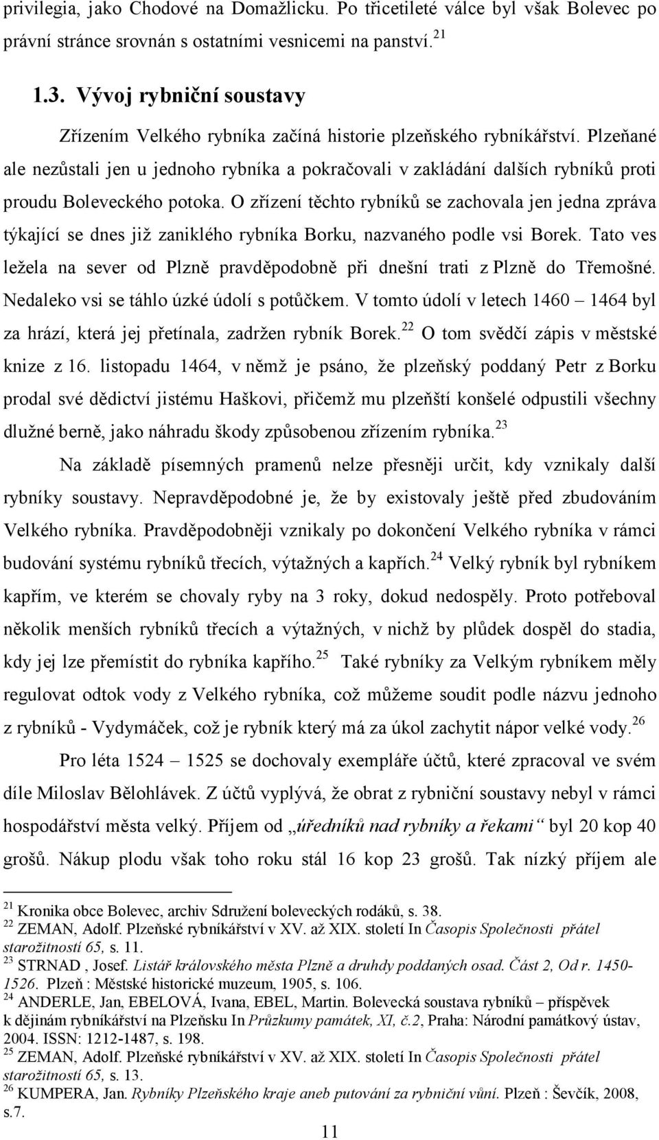 Plzeňané ale nezůstali jen u jednoho rybníka a pokračovali v zakládání dalších rybníků proti proudu Boleveckého potoka.