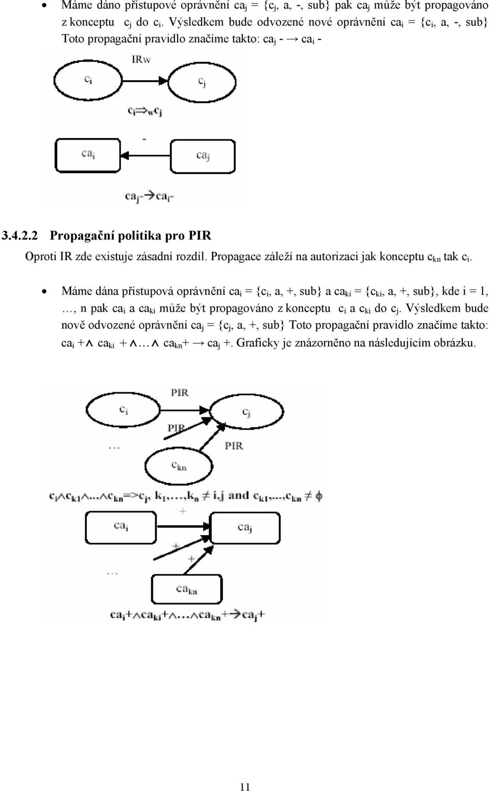 2 Propagační politika pro PIR Oproti IR zde existuje zásadní rozdíl. Propagace záleží na autorizaci jak konceptu c kn tak c i.