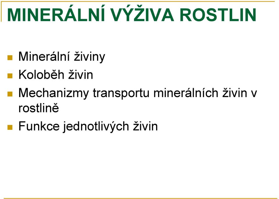 Mechanizmy transportu