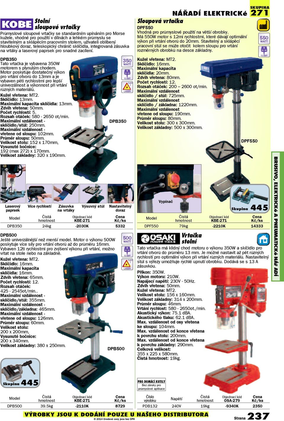 Motor poskytuje dostatečný výkon pro vrtání otvorů do 13mm a je vybaven pěti rychlostmi pro lepší univerzálnost a výkonnost při vrtání různých materiálů. Kužel vřetena: MT2. Sklíčidlo: 13mm.