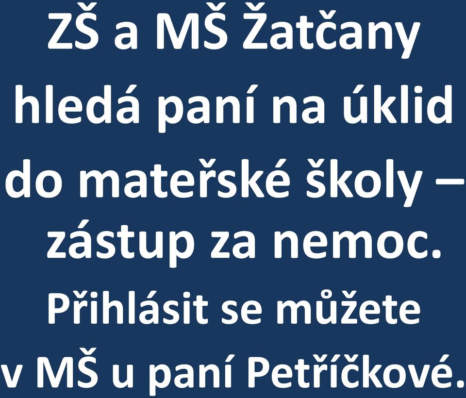 zástup za nemoc.