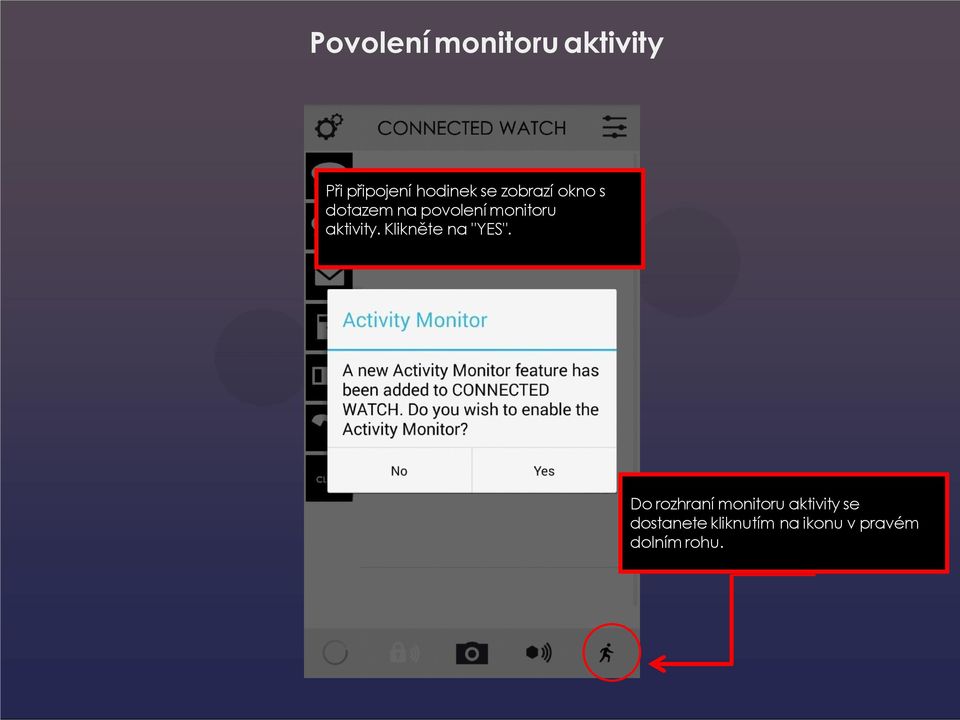 aktivity. Klikněte na "YES".