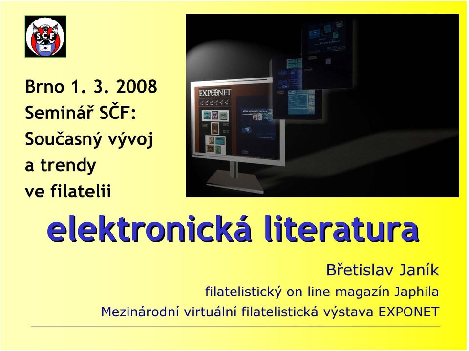 filatelii elektronická literatura Břetislav Janík