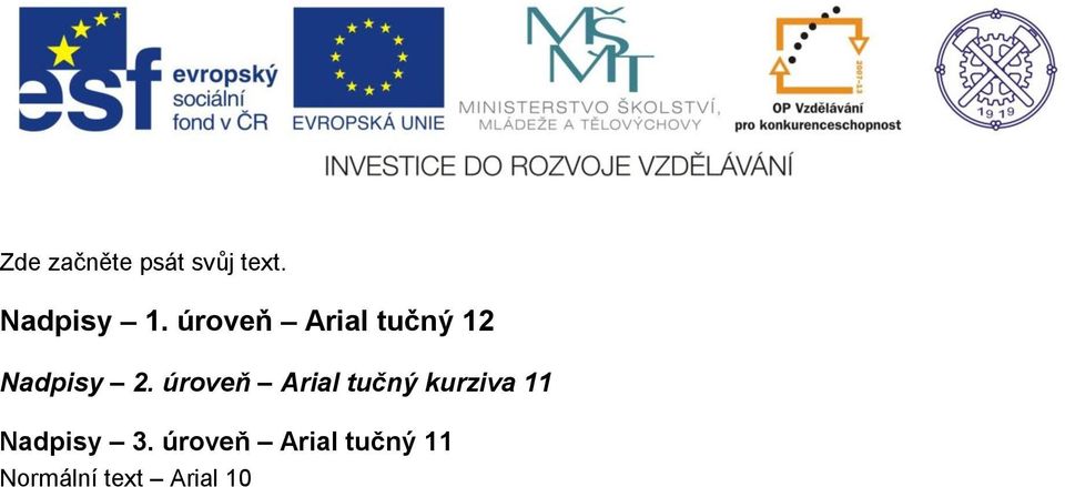 úroveň Arial tučný kurziva 11 Nadpisy 3.