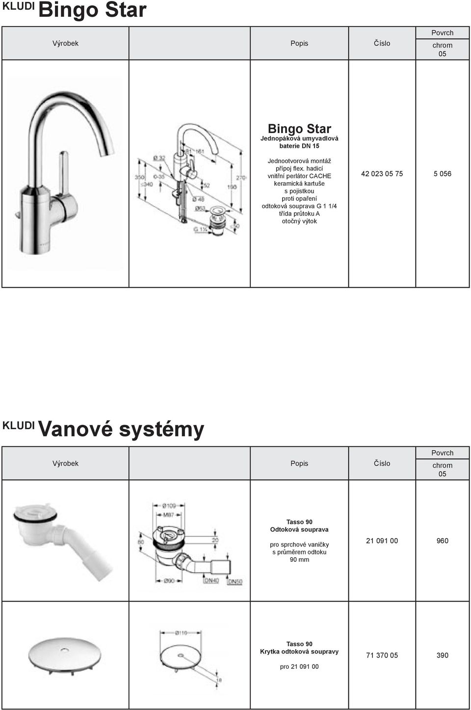 souprava pro sprchové vaničky s průměrem odtoku 90 mm 21