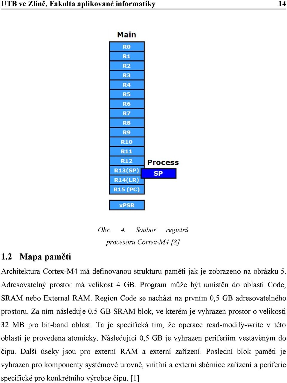 Za ním následuje 0,5 GB SRAM blok, ve kterém je vyhrazen prostor o velikosti 32 MB pro bit-band oblast. Ta je specifická tím, že operace read-modify-write v této oblasti je provedena atomicky.