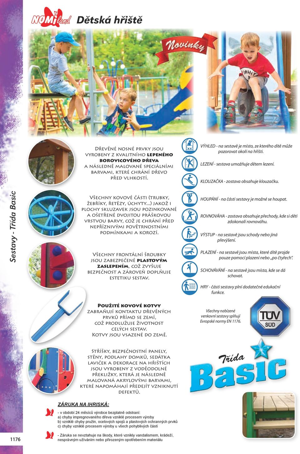 Sestavy - Basic Všechny kovové části (trubky, žebříky, řetězy, úchyty.