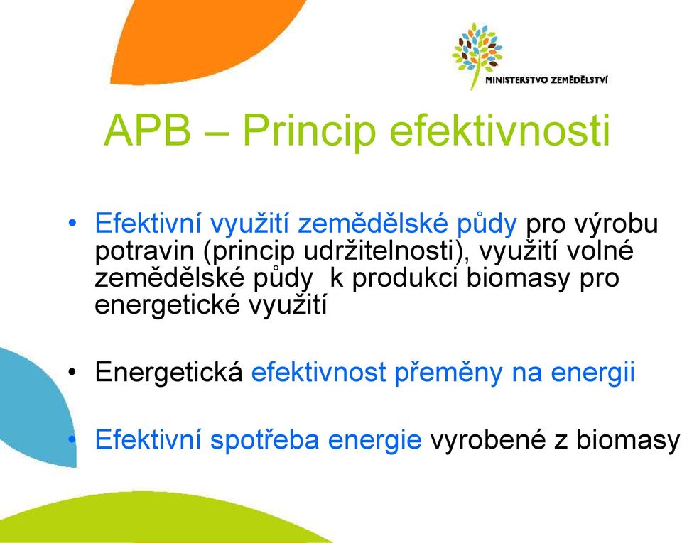 půdy k produkci biomasy pro energetické využití Energetická