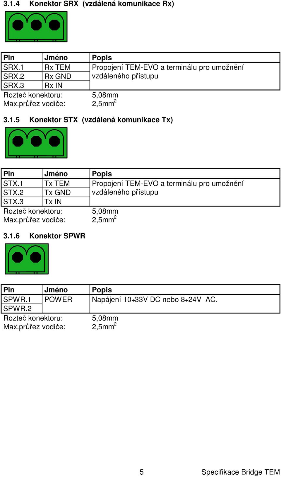 3 Rx IN 3.1.5 Konektor STX (vzdálená komunikace Tx) STX.