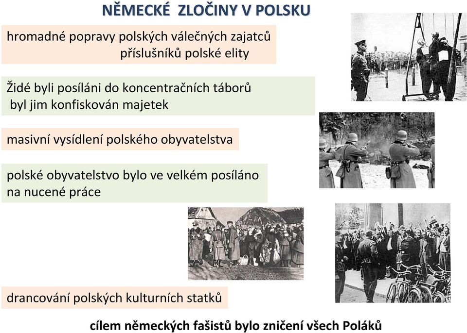 vysídlení polského obyvatelstva polskéobyvatelstvo bylo ve velkém posíláno na