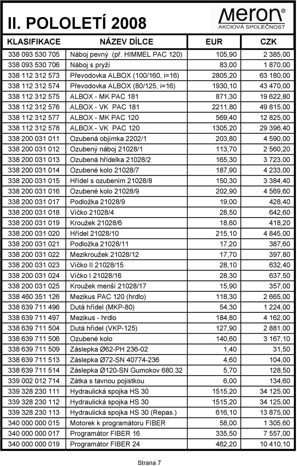 43 470,00 338 112 312 575 ALBOX - MK PAC 181 871,30 19 622,80 338 112 312 576 ALBOX - VK PAC 181 2211,80 49 815,00 338 112 312 577 ALBOX - MK PAC 120 569,40 12 825,00 338 112 312 578 ALBOX - VK PAC