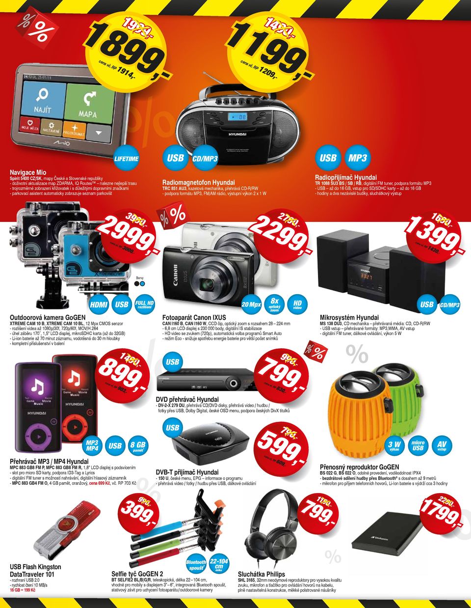 výstupní výkon 2 x 1 W MP3 Radiopřijíač Hyundai TR 188 SU3 BS / SB / RB, digitální FM tuner, podpora forátu MP3 - až do 16 GB, vstup pro SD/SDHC karty až do 16 GB - hodiny a dva nezávislé budíky,