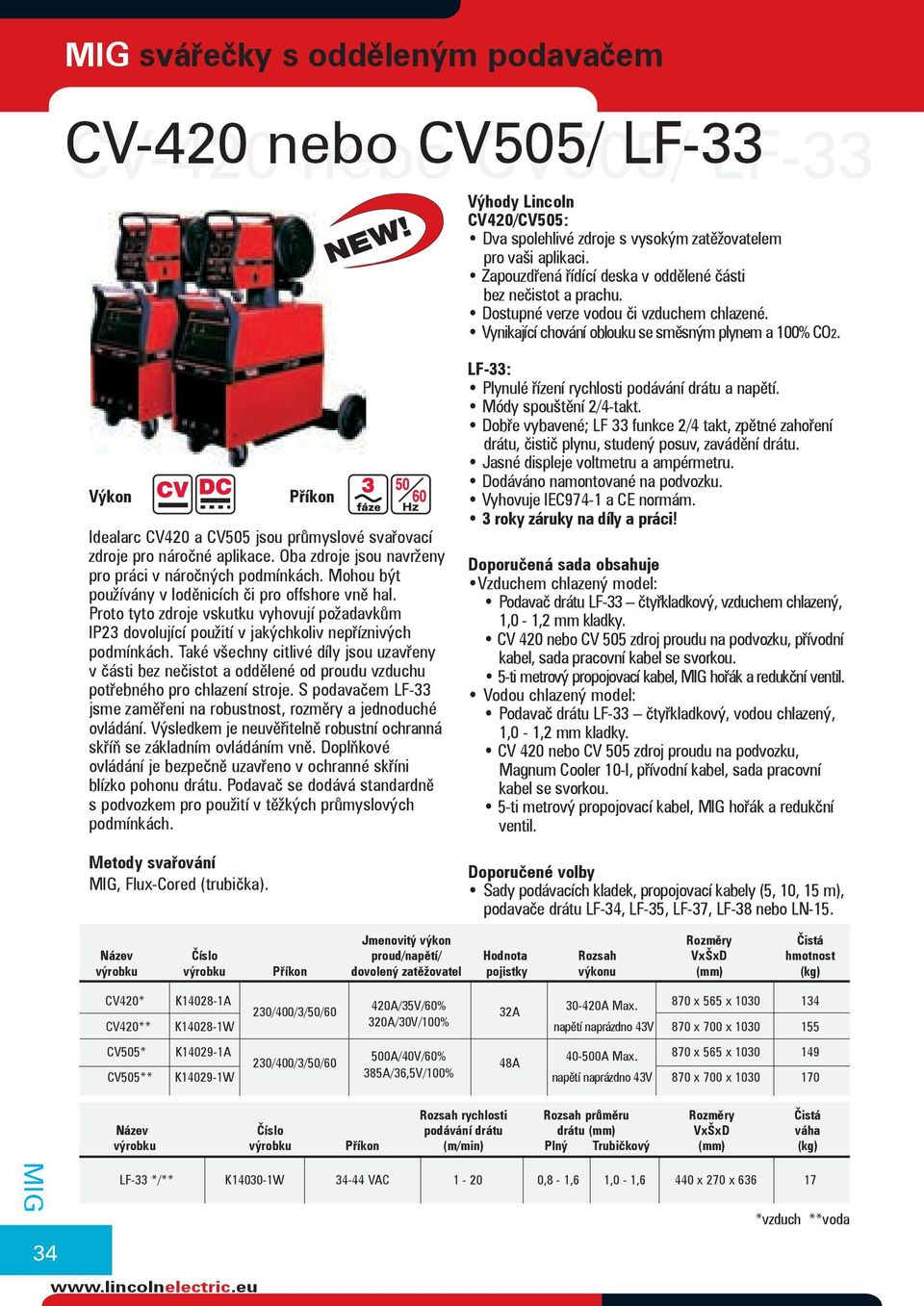 Idealarc CV420 a CV505 jsou průmyslové svařovací zdroje pro náročné aplikace. Oba zdroje jsou navrženy pro práci v náročných podmínkách. Mohou být používány v loděnicích či pro offshore vně hal.