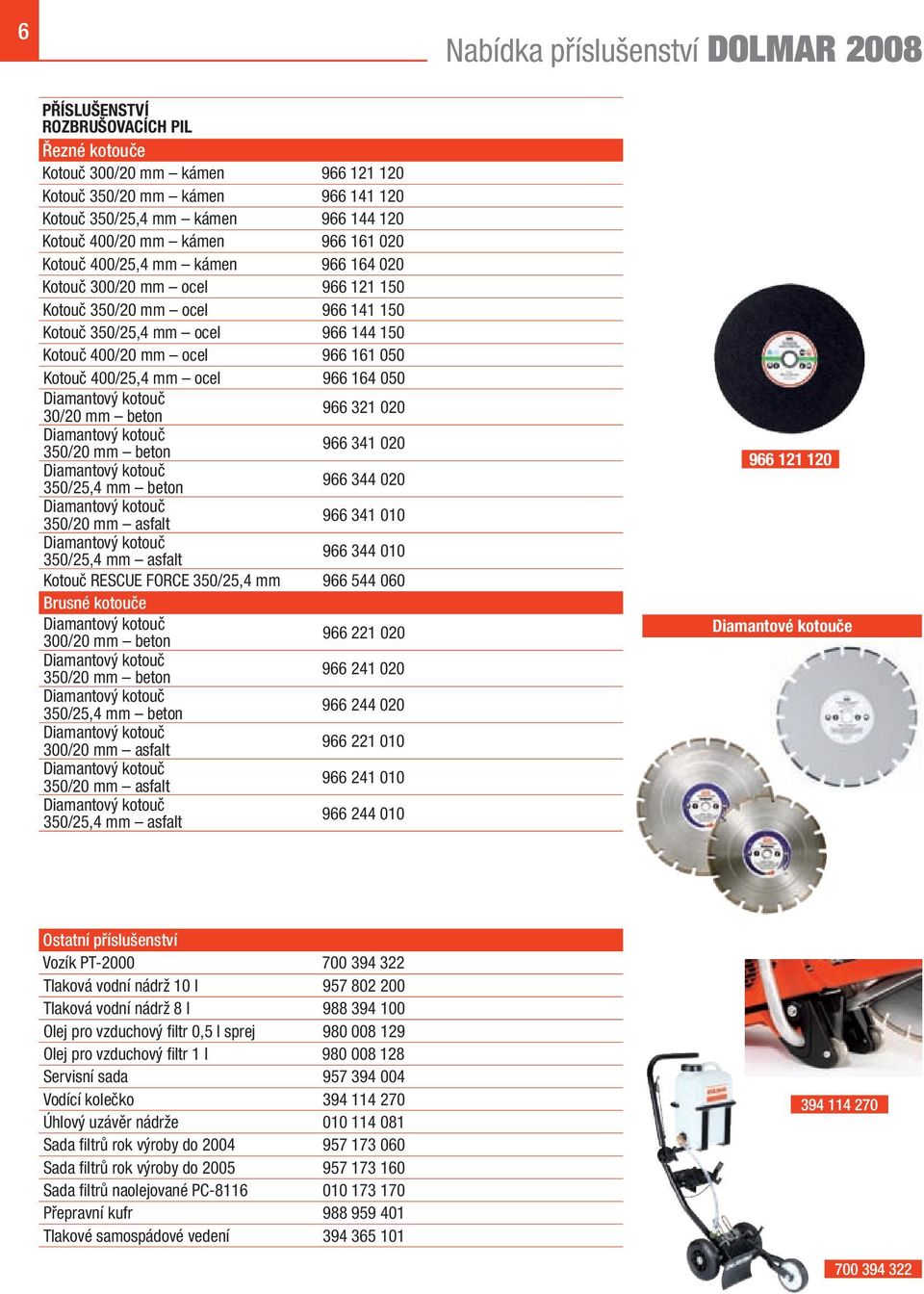 050 Kotouč 400/25,4 mm ocel 966 164 050 30/20 mm beton 966 321 020 350/20 mm beton 966 341 020 350/25,4 mm beton 966 344 020 350/20 mm asfalt 966 341 010 350/25,4 mm asfalt 966 344 010 Kotouč RESCUE