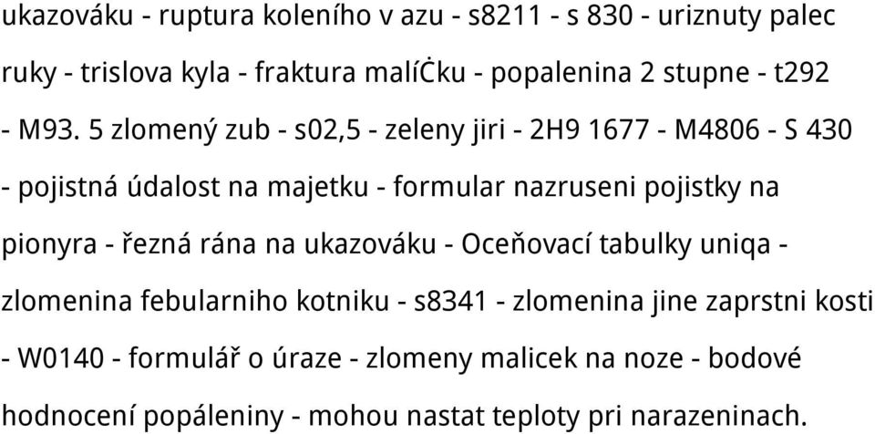 5 zlomený zub - s02,5 - zeleny jiri - 2H9 1677 - M4806 - S 430 - pojistná údalost na majetku - formular nazruseni pojistky na