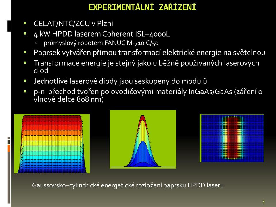 u běžně používaných laserových diod Jednotlivé laserové diody jsou seskupeny do modulů p-n přechod tvořen