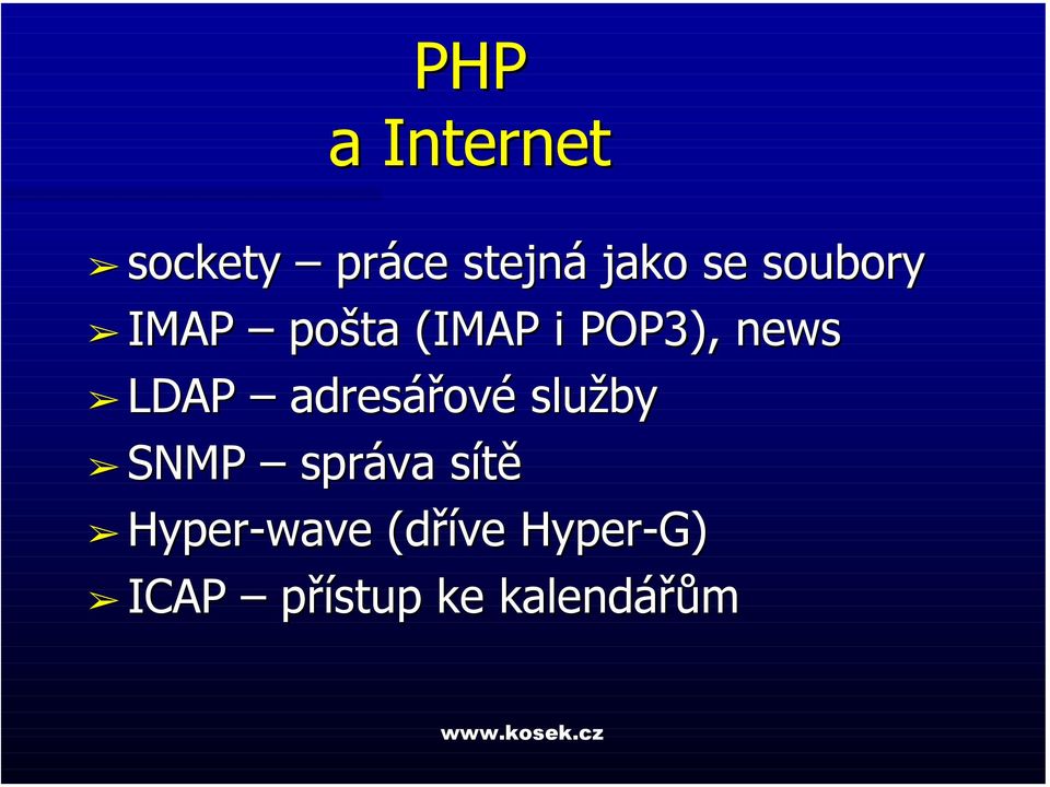 LDAP adresářové služby SNMP správa sítě